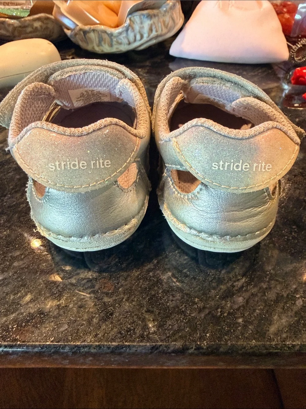 Baby/Toddler Metallic Silver Butterfly Sandals - Stride Rite size 5.5